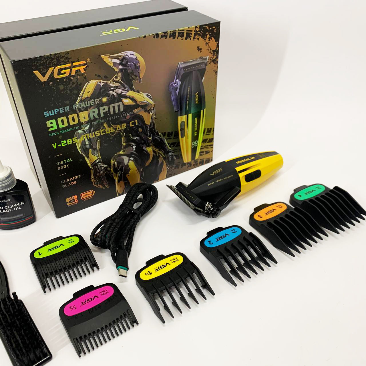 Машинка для стрижки VGR V-285 — акумуляторна, 9000 об/хв, до 150 хв роботи — изображение 9