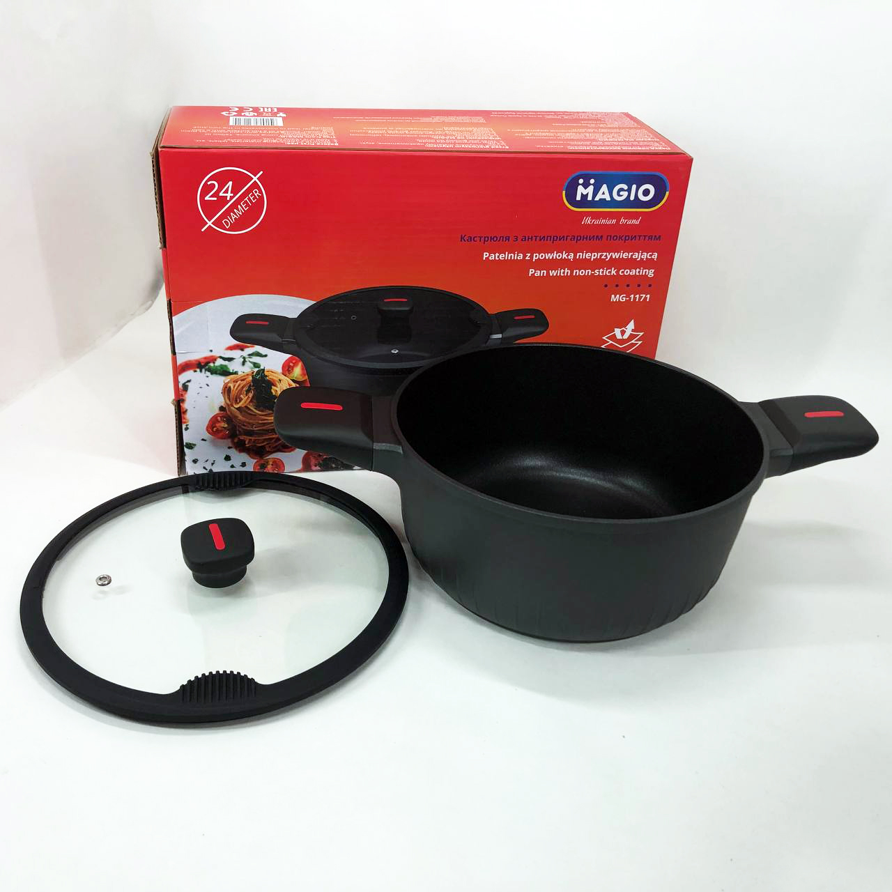 Каструля Magio MG-1171 Лита антипригарна 5л 24 см — изображение 11