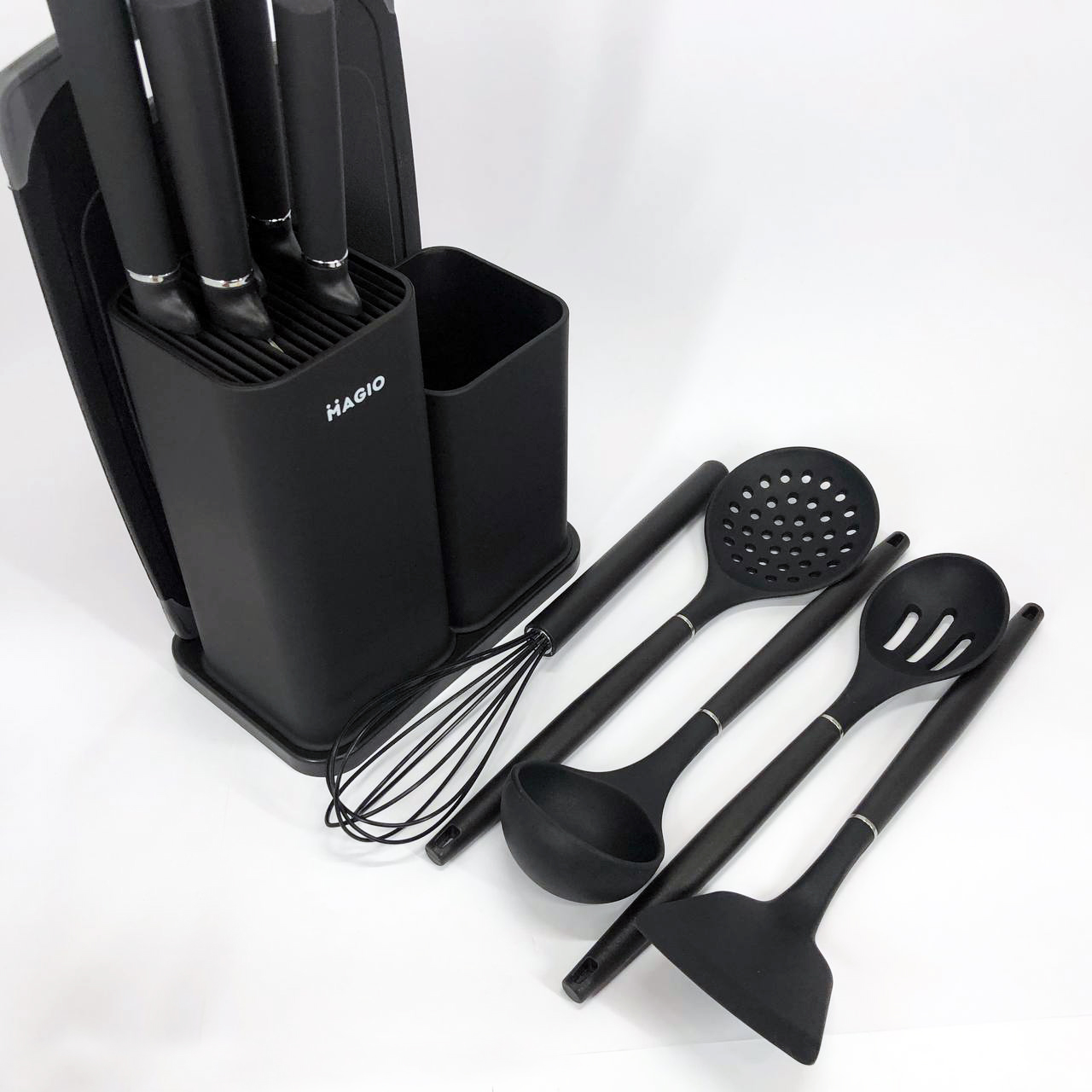 Набір силіконових кухонних речей Magio MG-1097B набір ножів лопаток 12 предметів — изображение 9