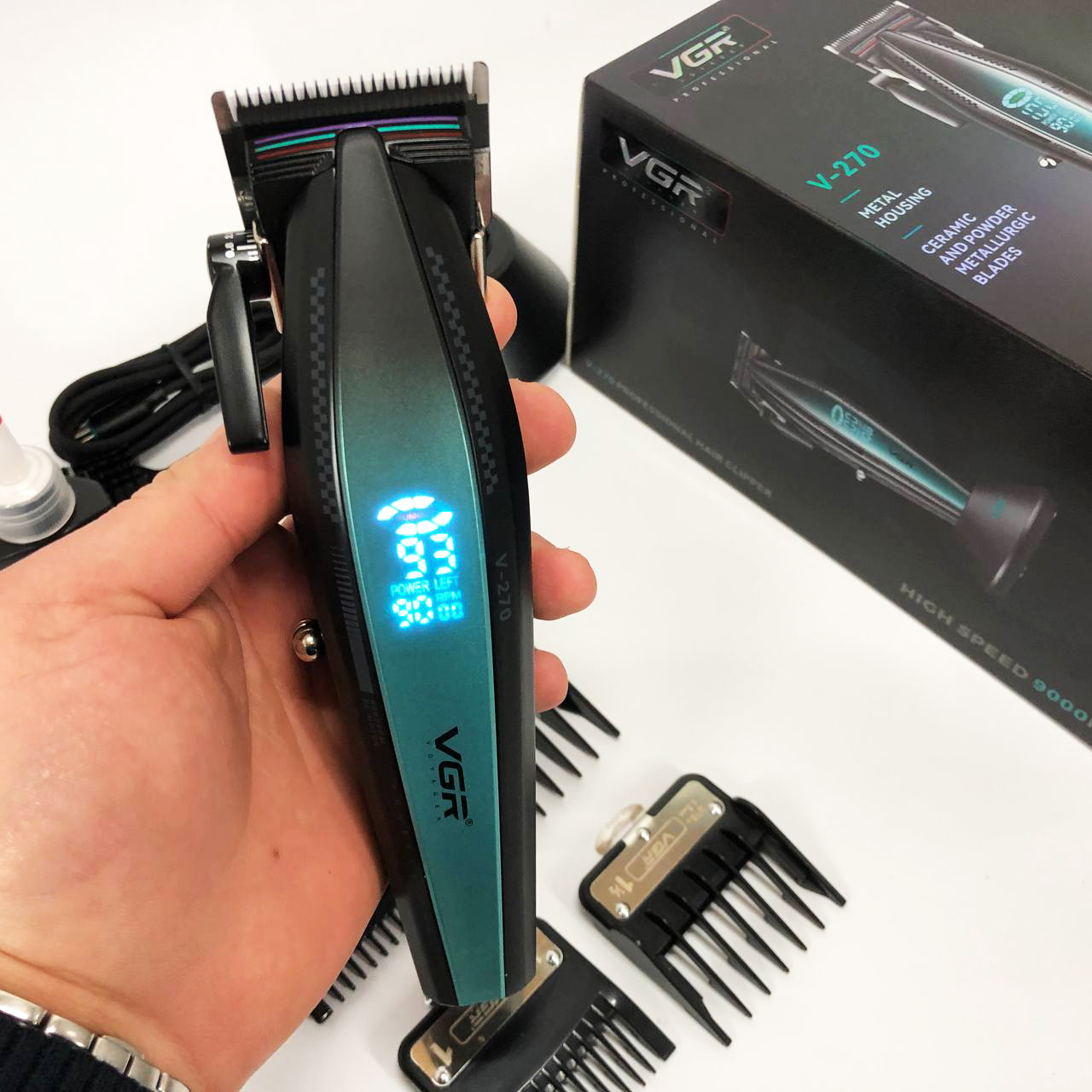 Машинка для стрижки VGR V-270 — до 250 хв автономії, DLC-лезвія — изображение 15