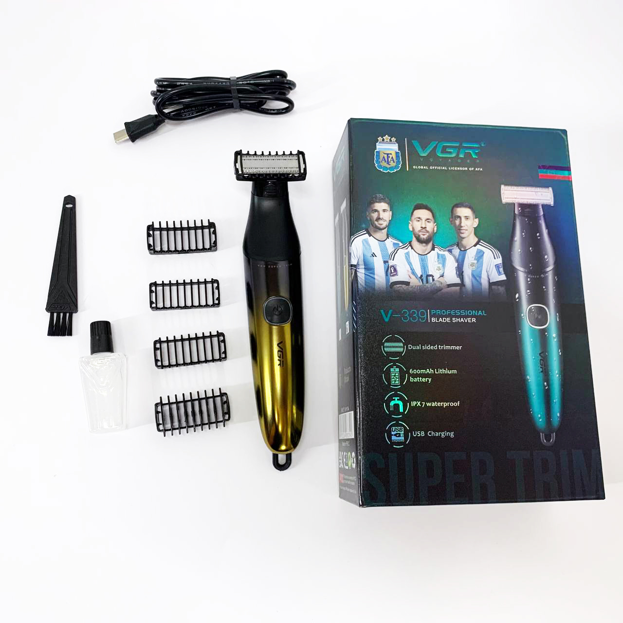 Бритва-триммер для стрижки бороди та вусів VGR V-339 GOLD — изображение 9