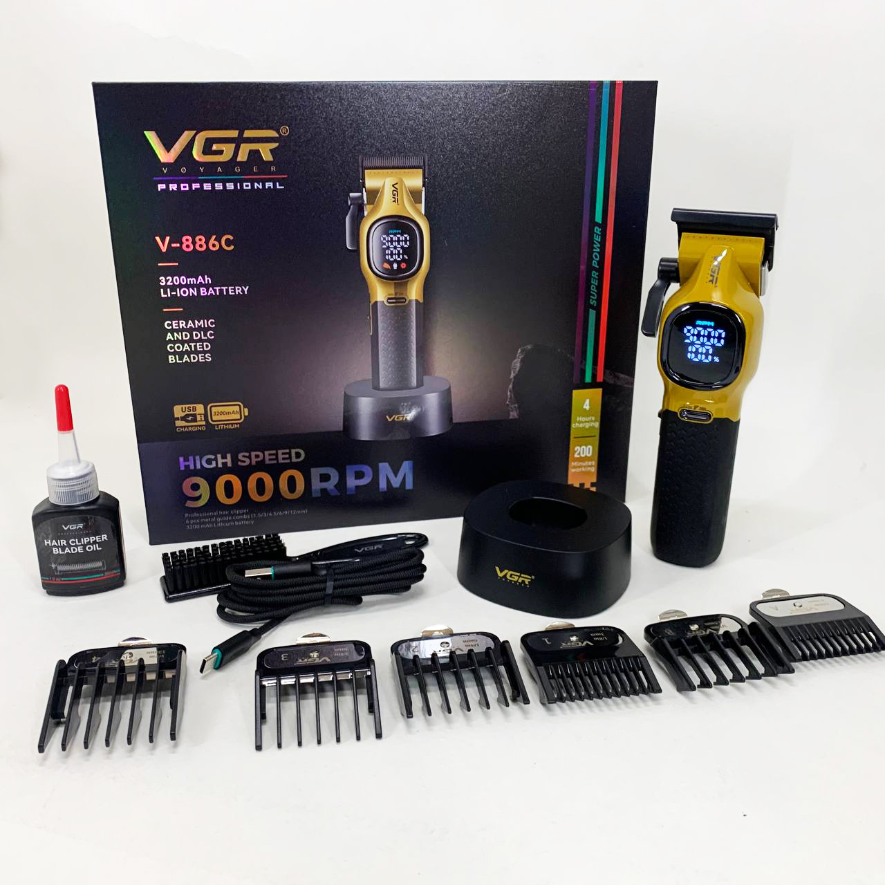 Машинка для стрижки VGR V-886C — 200 хв роботи, 9000 об/хв — изображение 5