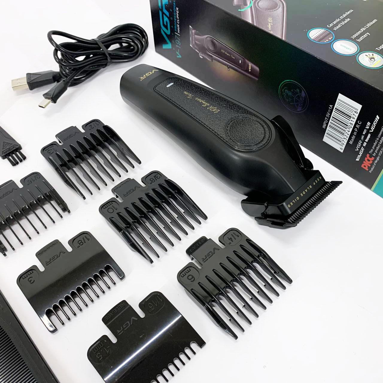 Акумуляторна машинка для стрижки VGR V-197 — до 200 хв автономної роботи, 7 Вт — изображение 9