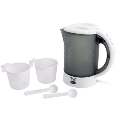 Електрочайник чайник з чашками та ложечками Adler AD 1268 0.6Л 600Вт