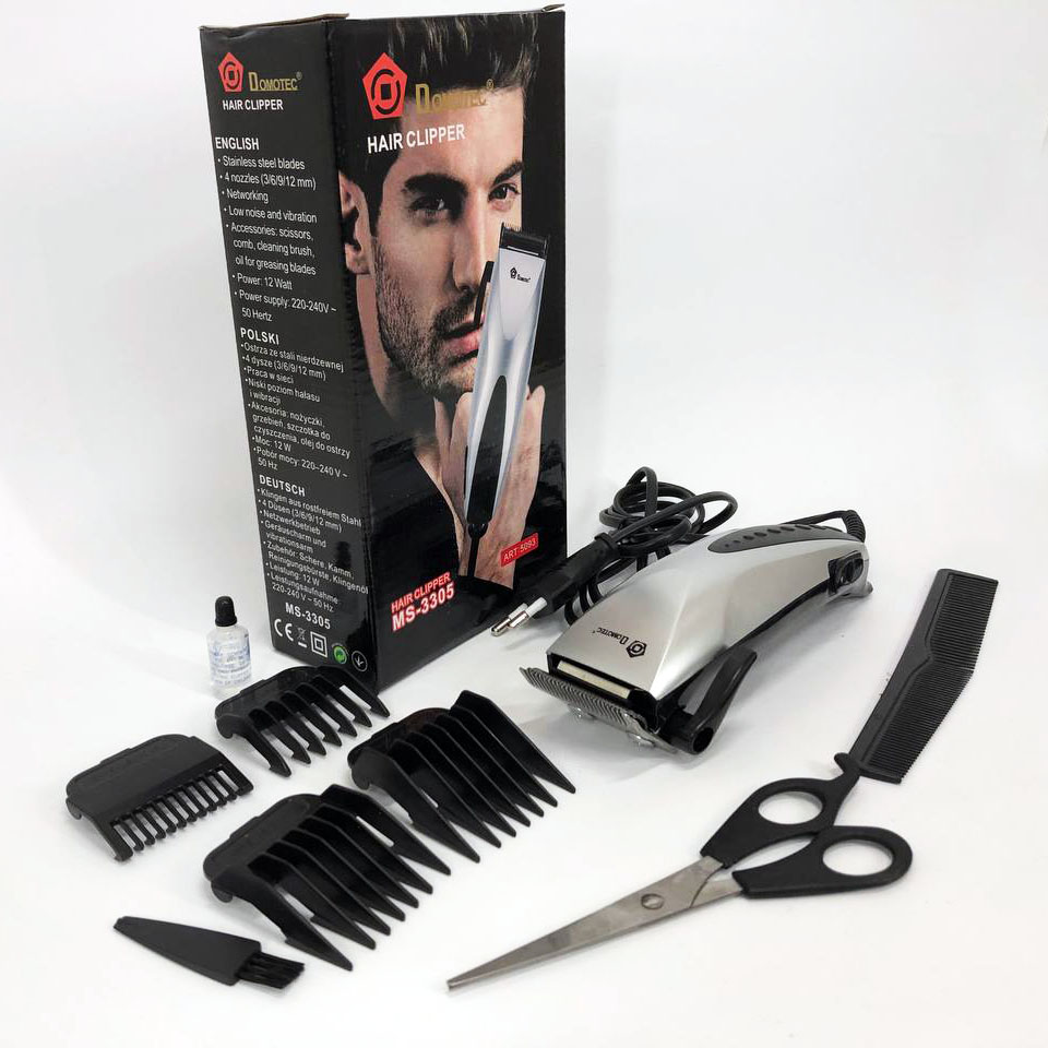 Машинка для стрижки DOMOTEC MS-3305 — професійна, 4 насадки 3–12 мм — изображение 10