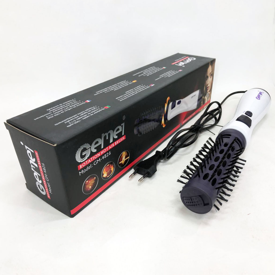 Фен-щітка Gemei GM-4826 — об'ємна укладка і дбайлива сушка — изображение 7