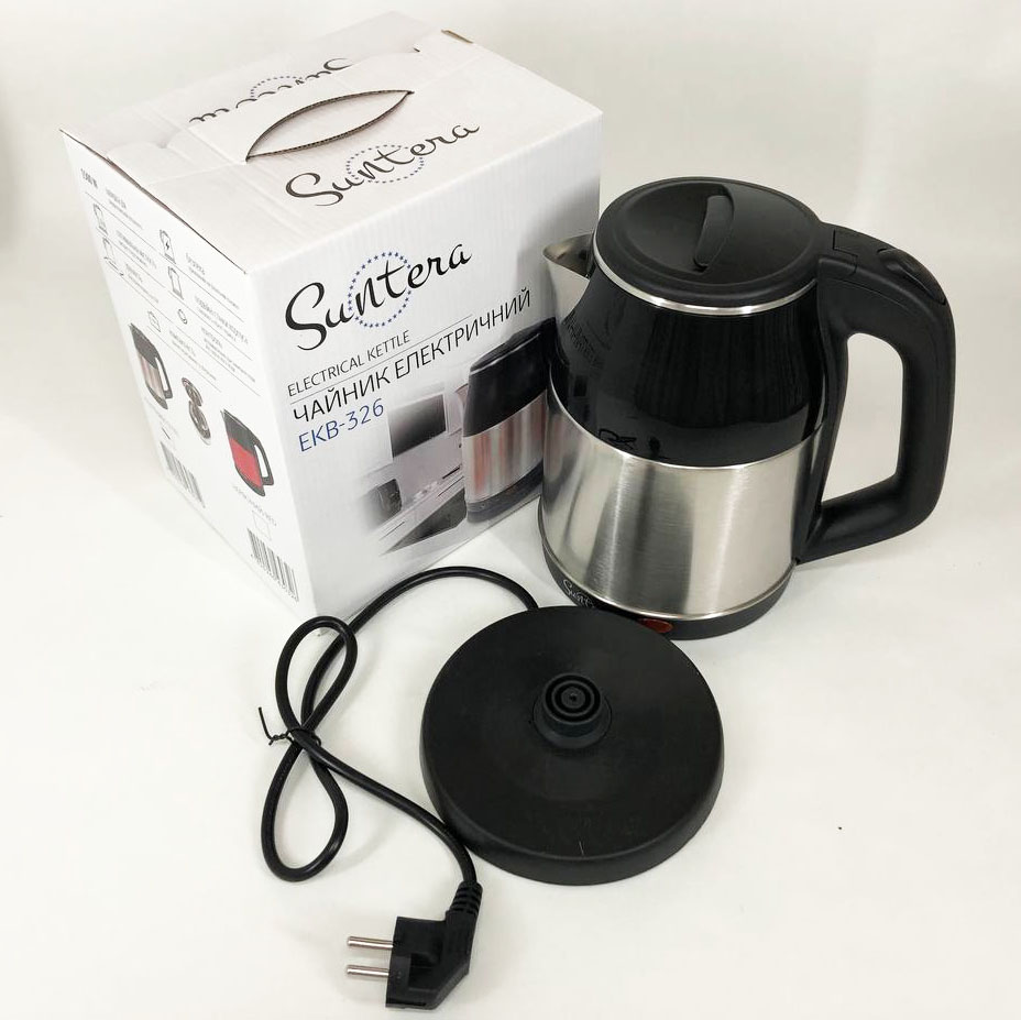 Електрочайник Suntera EKB-326S, добрий електричний чайник, електронний чайник. Колір: срібний — изображение 5