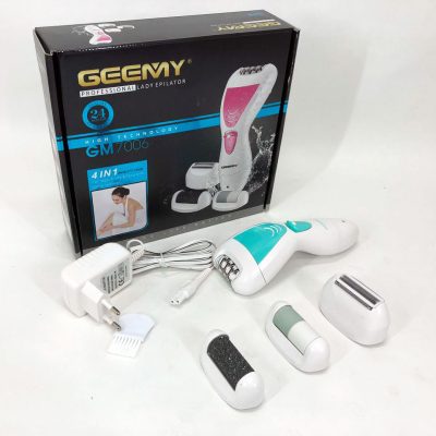 Епілятор Gemei GM-7006 4в1 - ​​Професійний бездротовий епілятор бритва з насадками триммер + пемза