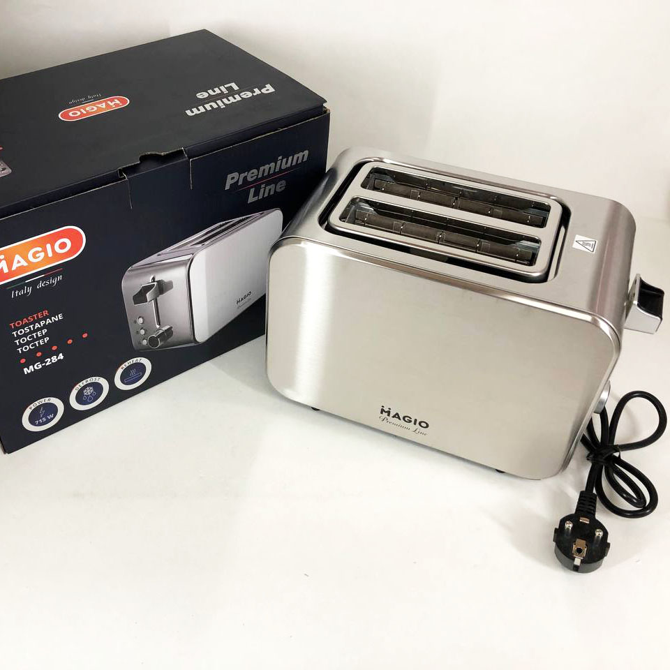 Тостер Magio MG-284 715 Вт, тостер для 2 грінок, електричний горизонтальний тостер, універсальний тостер — изображение 3