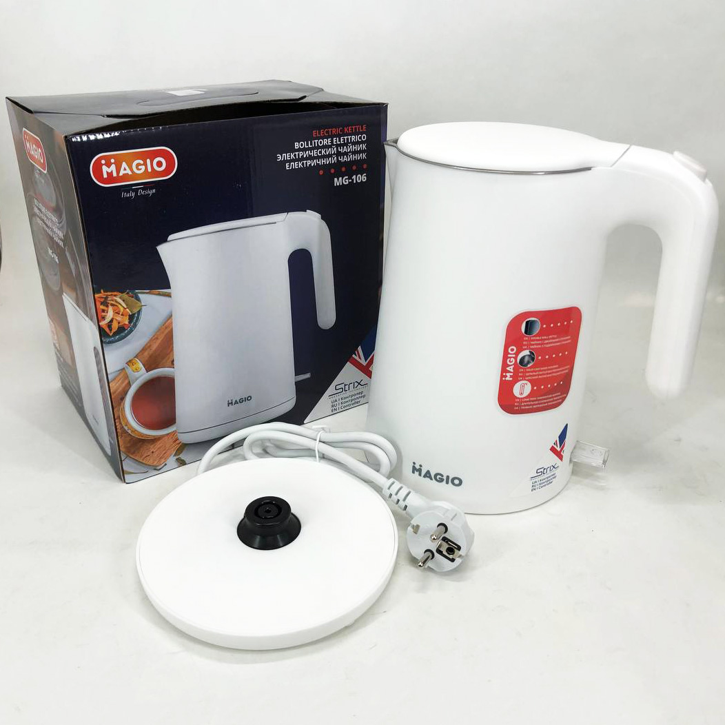 Електрочайник MAGIO MG-106, дисковий 1.5Л, стильний електричний чайник, маленький електрочайник — изображение 2