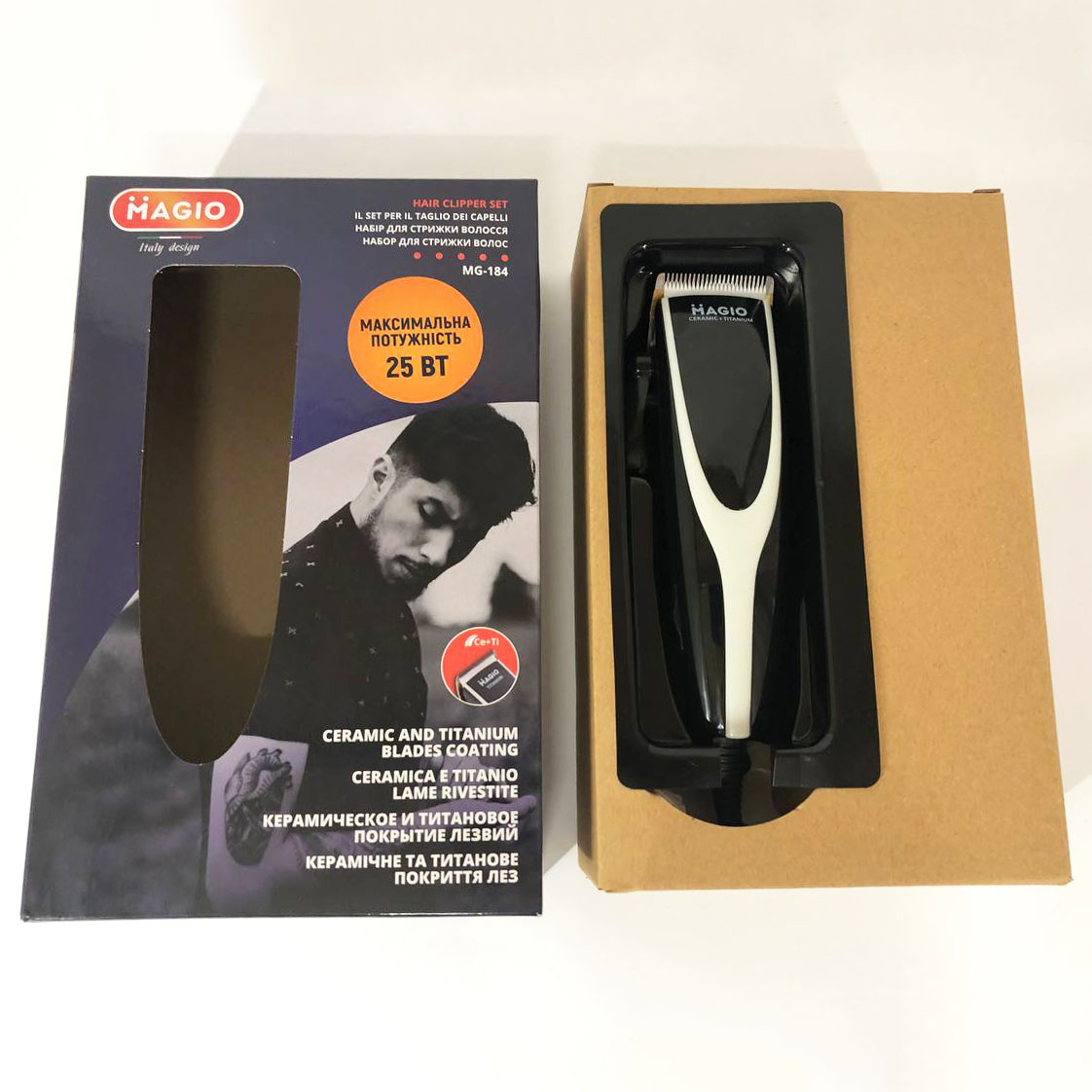 Машинка для стрижки MAGIO MG-184 — титанові леза, тихий мотор — изображение 17