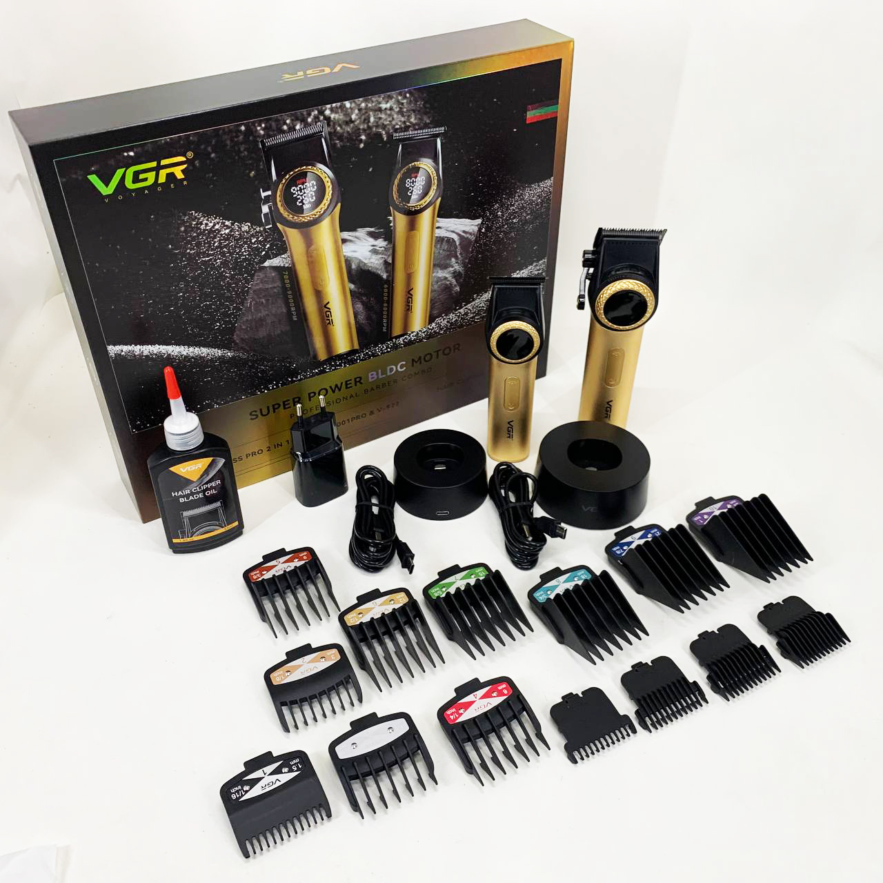 Набір VGR V-001 + V-977 GOLD — машинка і триммер, DLC, до 300хв — изображение 10