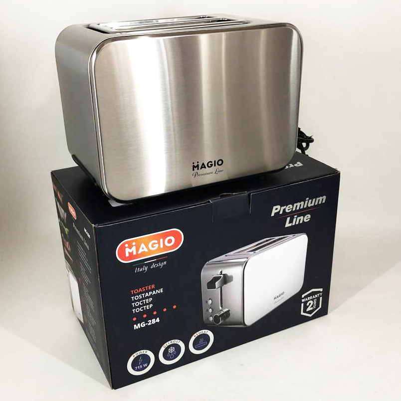 Тостер Magio MG-284 715 Вт, тостер для 2 грінок, електричний горизонтальний тостер, універсальний тостер — изображение 13