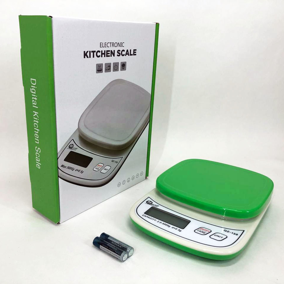 Кухонні ваги GREEN QZ-158A — з чашею, до 10 кг, точність 1 г