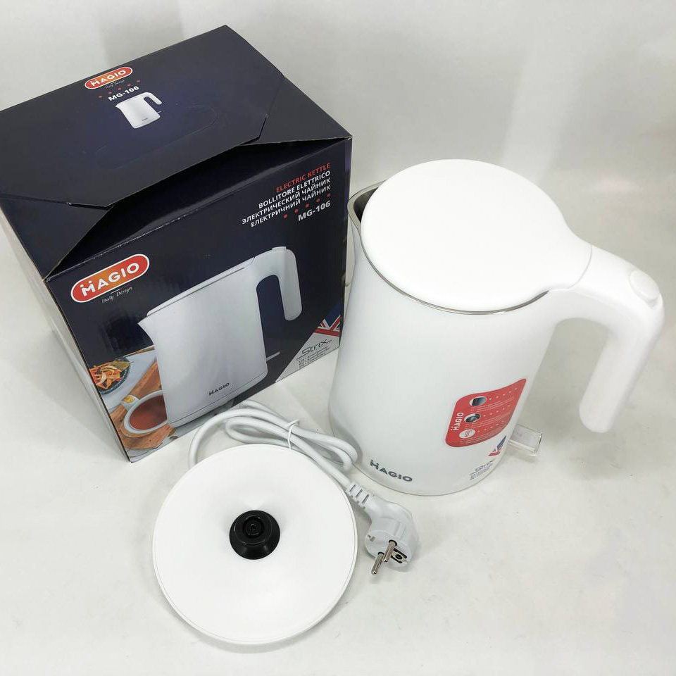 Електрочайник MAGIO MG-106, дисковий 1.5Л, стильний електричний чайник, маленький електрочайник — изображение 10