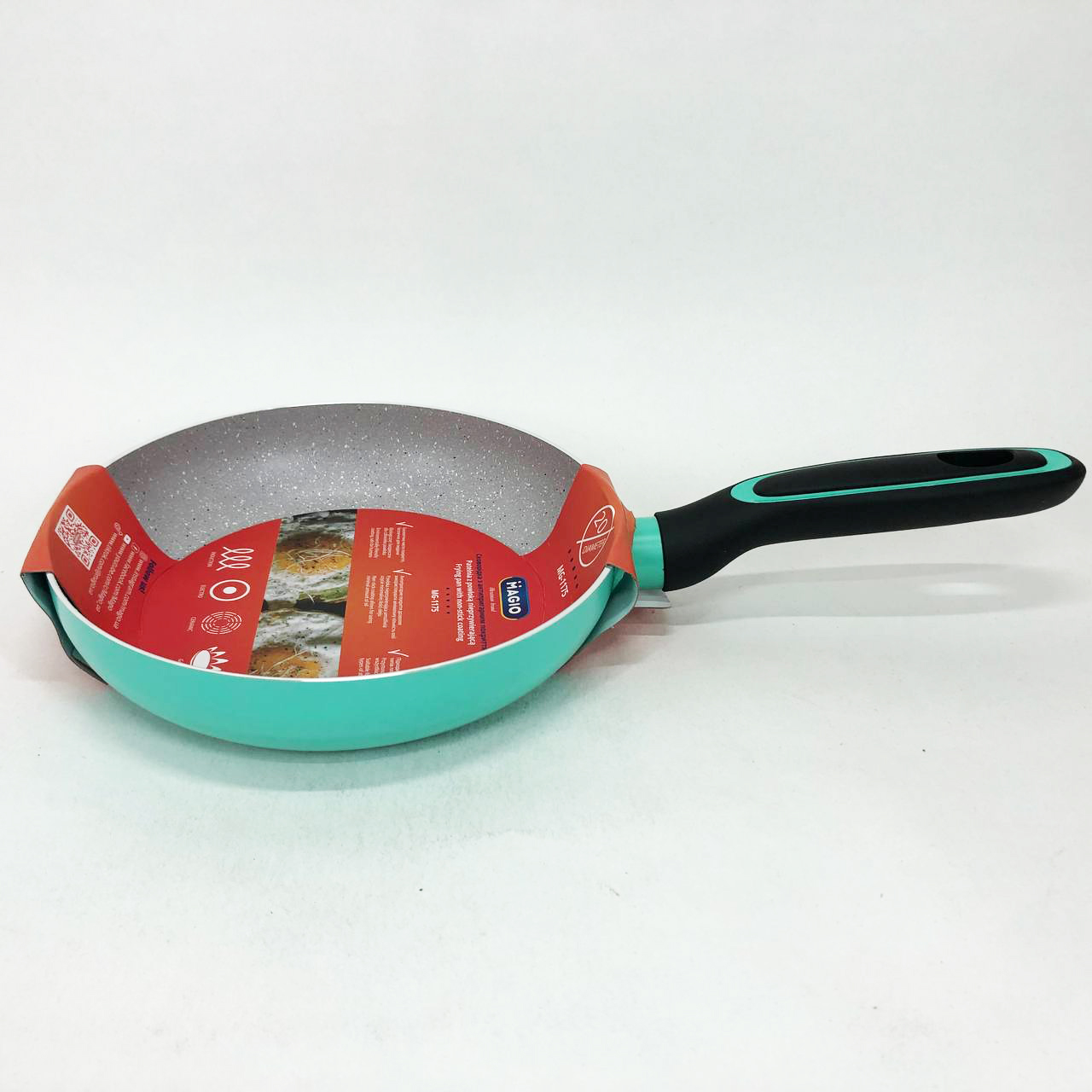 Сковорода Magio MG-1175 з мармуровим антипригарним покриттям 20 см, антипригарна сковорода — изображение 5