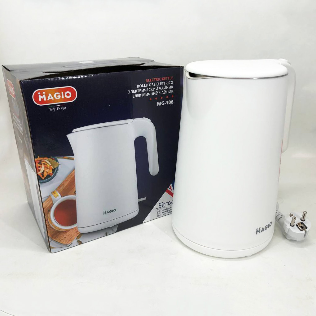 Електрочайник MAGIO MG-106, дисковий 1.5Л, стильний електричний чайник, маленький електрочайник — изображение 9