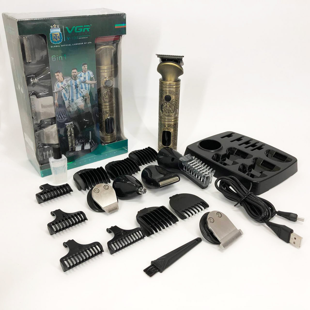 Машинка для стрижки VGR V-106 (6 в 1) — 180 хв роботи, цифровий індикатор — изображение 22