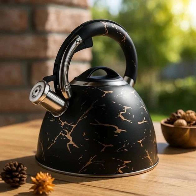 Чайник із свистком Edenberg EB-8864 з турбо індукційним дном 3л Black