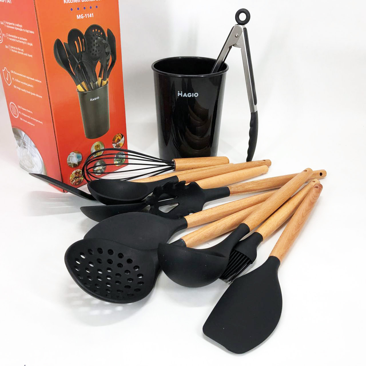 Набір кухонний із 11 силіконових предметів Magio MG-1141, Набір приладдя для кухні із силікону — изображение 13