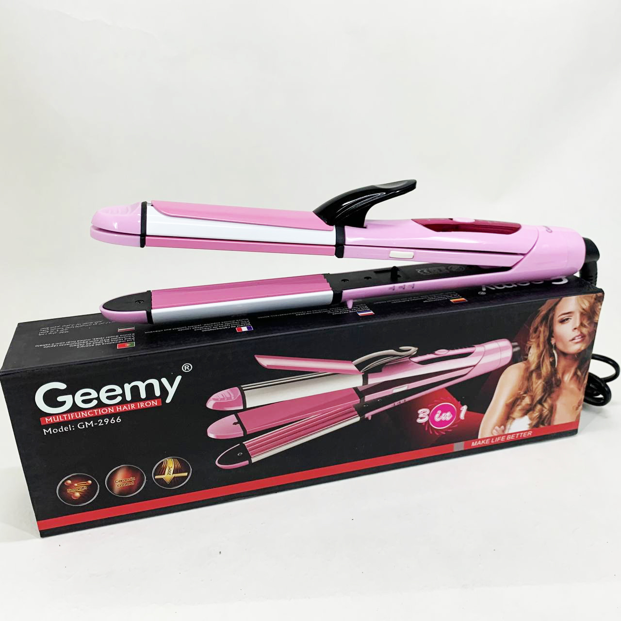 Випрямляч-стайлер GEMEI GM-2966 3-в-1 — гофре та плойка — изображение 7