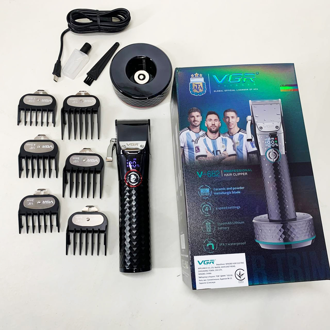 Акумуляторна машинка для стрижки VGR V-682 — до 300 хв, LCD — изображение 11