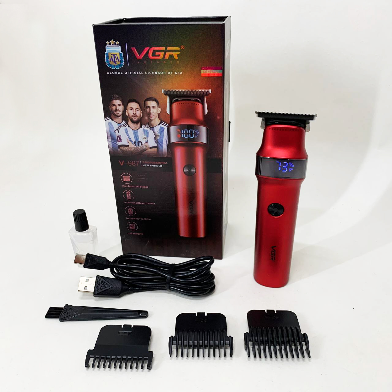 Машинка для стрижки VGR V-987 — 400 хв роботи, USB-C, керамічне лезо — изображение 3