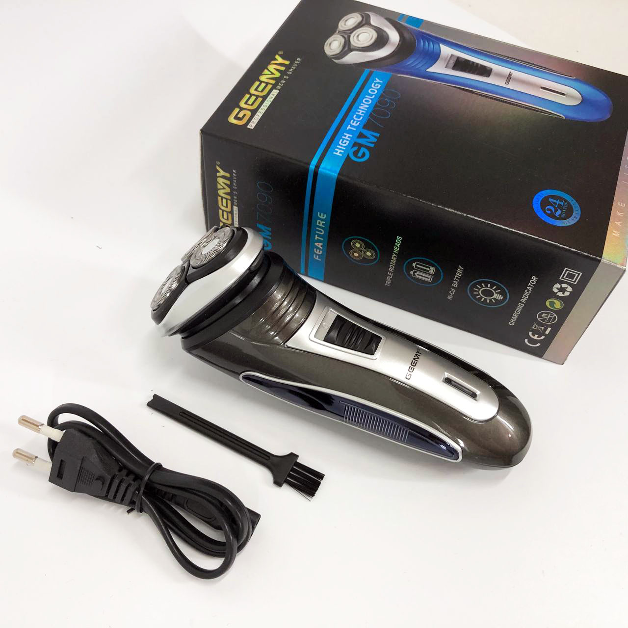 Електробритва GEEMY GM-7090 3 в 1 тример, бездротова електробритва, Тример для вусів. Колір: синій — изображение 10