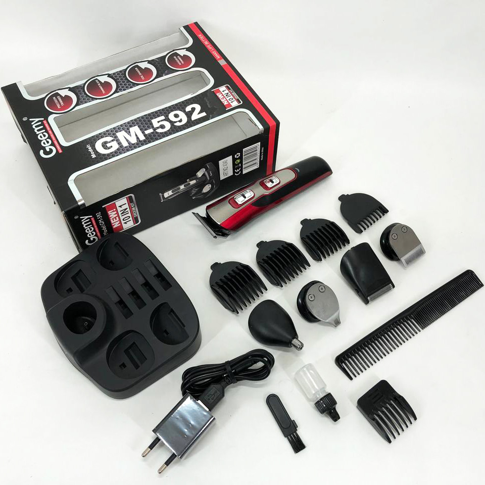 Машинка для стрижки GEMEI GM-592 10в1 — окантовочна, акумуляторна — изображение 8