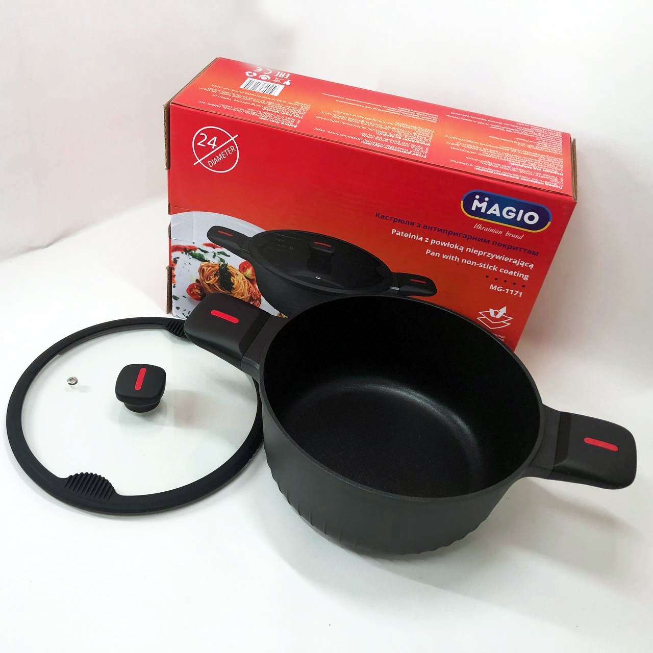 Каструля Magio MG-1171 Лита антипригарна 5л 24 см — изображение 10