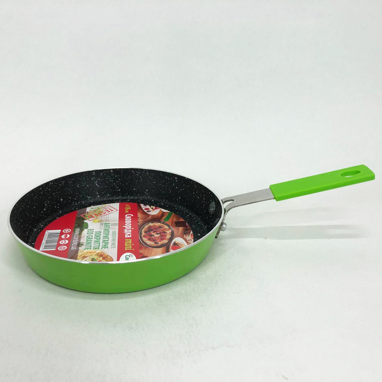 Сковорода Con Brio CB-1614 з антипригарним покриттям Eco Granite mini 16 см. Колір: зелений — изображение 4