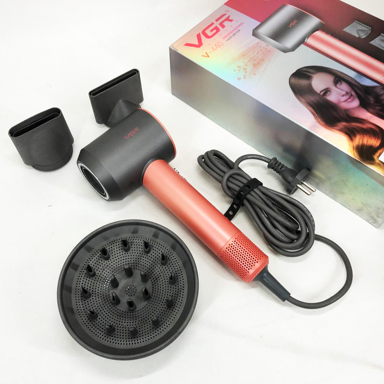 Професійний фен VGR V-440 — BLDC 1400 Вт, іонізація — изображение 9