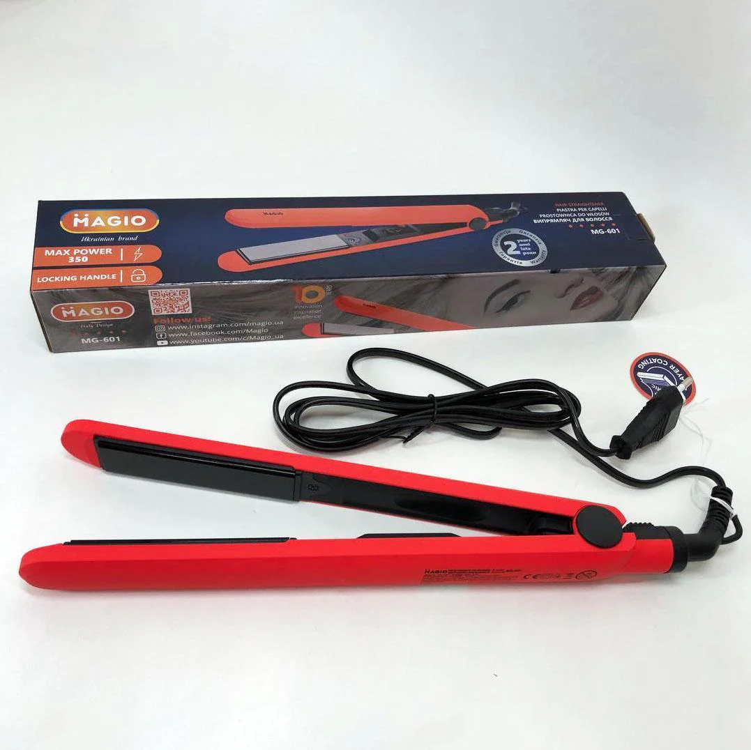 Щипці для волос MAGIO MG-601 — Утюжок з терморегулятором для гладкої укладки волосся - Зображення 10