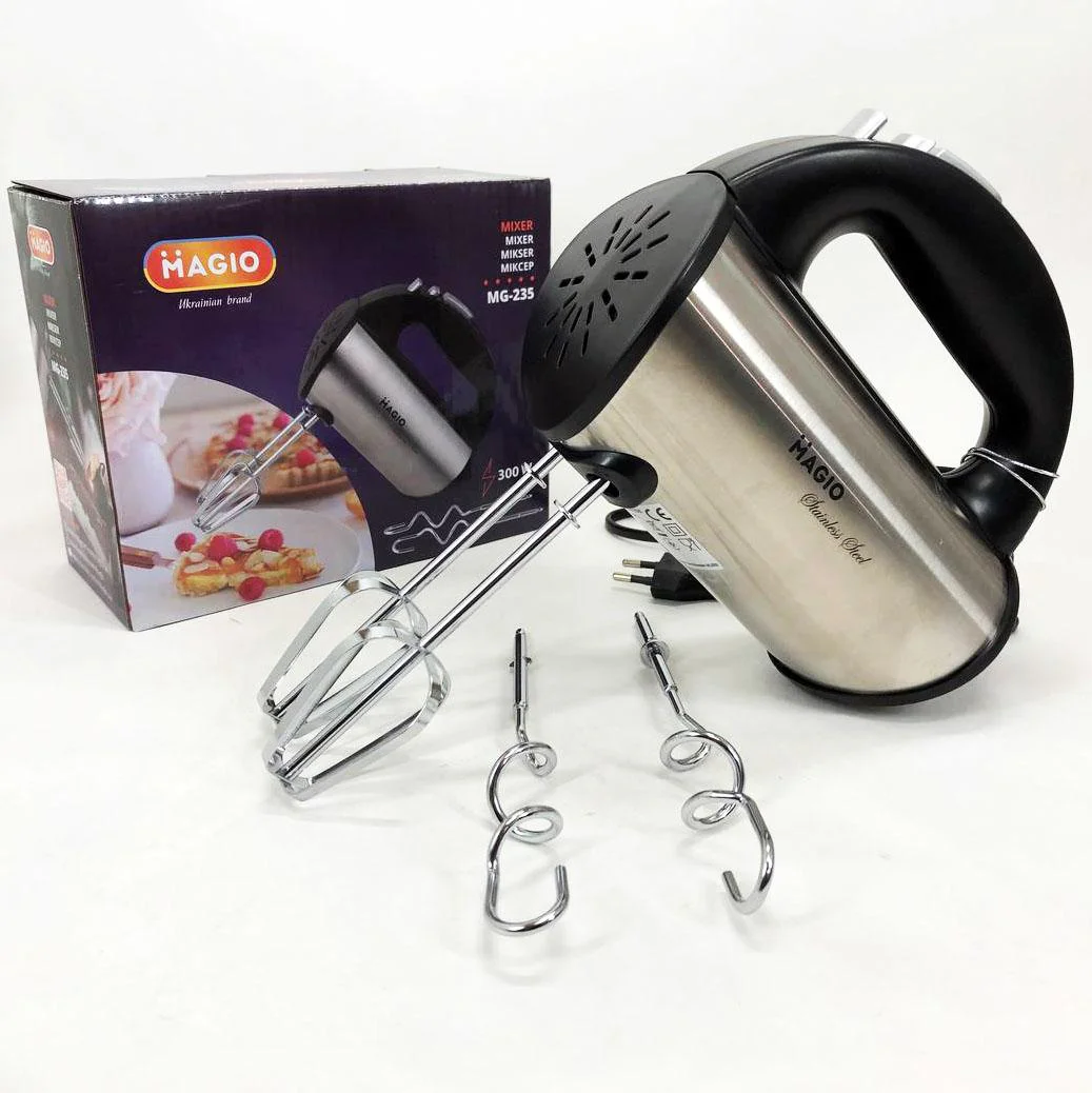 Миксер Magio MG-235 – потужний, компактний ручний міксер з нержавіючої сталі. - Зображення 14