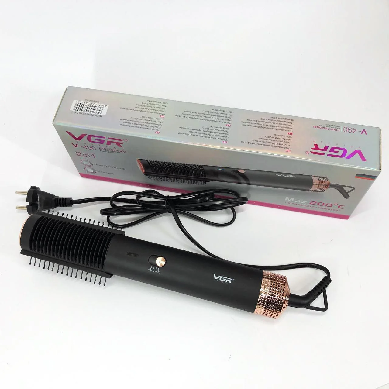 Фен-щітка VGR V-490 — 1200 Вт, кераміка та іонізація - Зображення 17