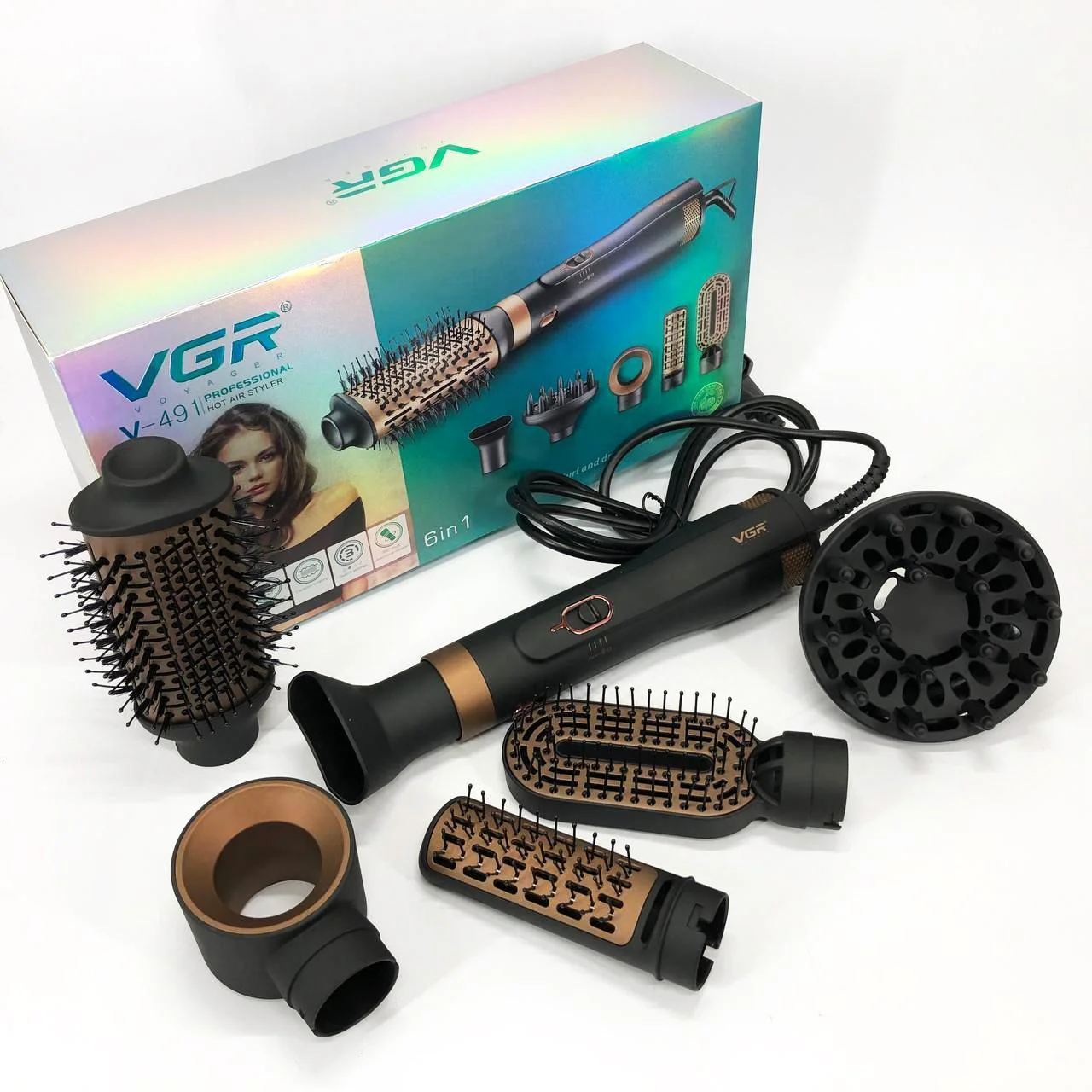 Фен-стайлер VGR V-491 6-в-1 — 1000 Вт, професійна укладка - Зображення 14