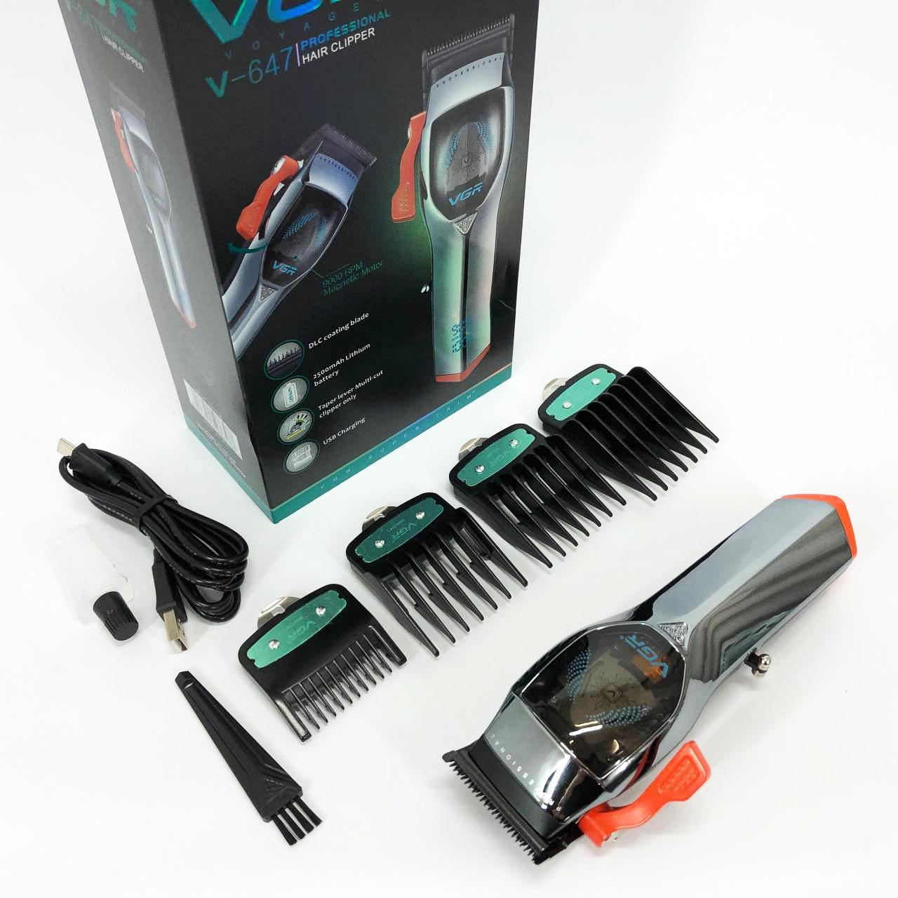 Машинка для стрижки VGR V-647 — 100 хв роботи, USB‑C та LED-дисплей - Зображення 16