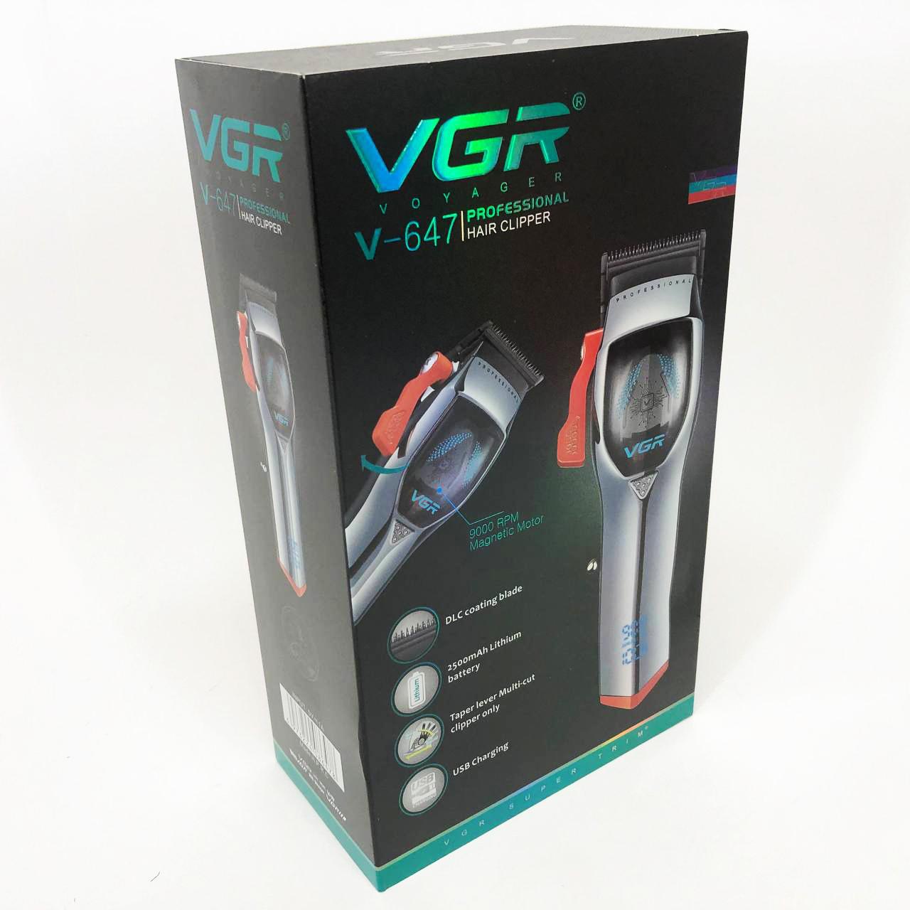 Машинка для стрижки VGR V-647 — 100 хв роботи, USB‑C та LED-дисплей - Зображення 17