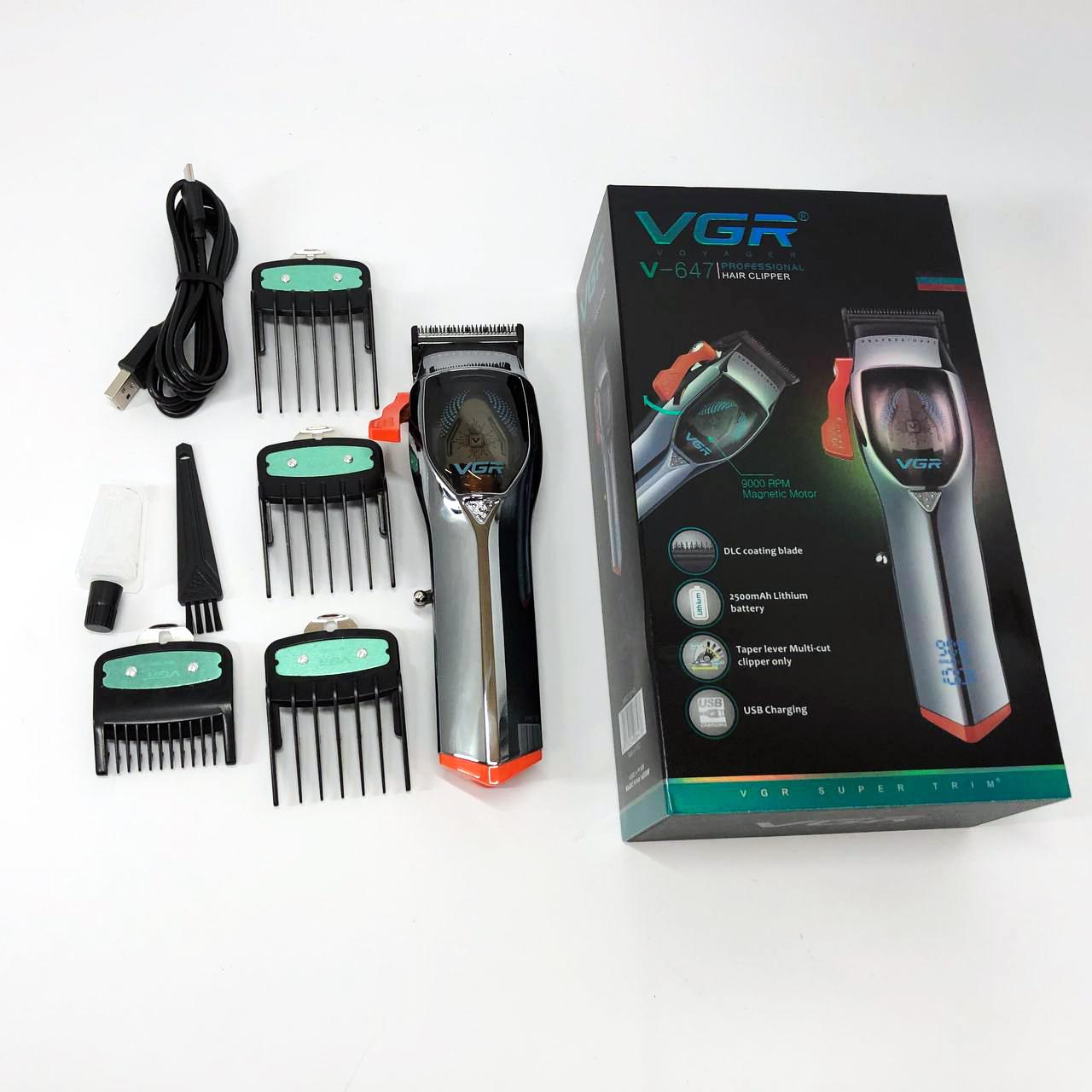 Машинка для стрижки VGR V-647 — 100 хв роботи, USB‑C та LED-дисплей - Зображення 10