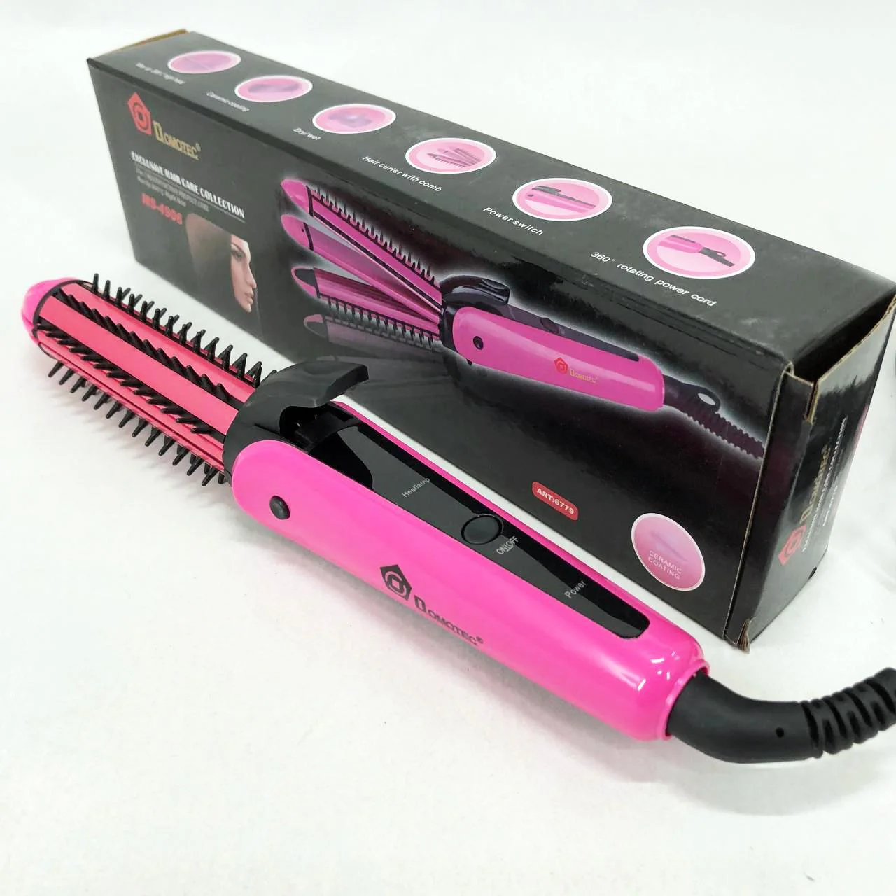 Щипці DOMOTEC MS-4906 3в1 для локонів, гофре та випрямлення волосся - Зображення 2