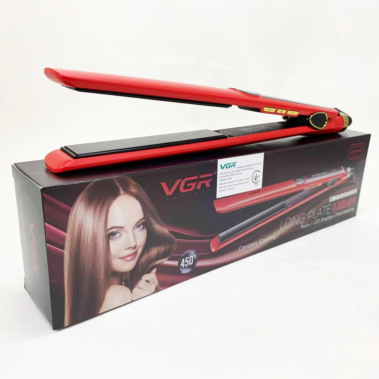 Плойка для волос VGR V-518 RED — професійний інструмент для укладки з керамічними пластинами. - Зображення 9