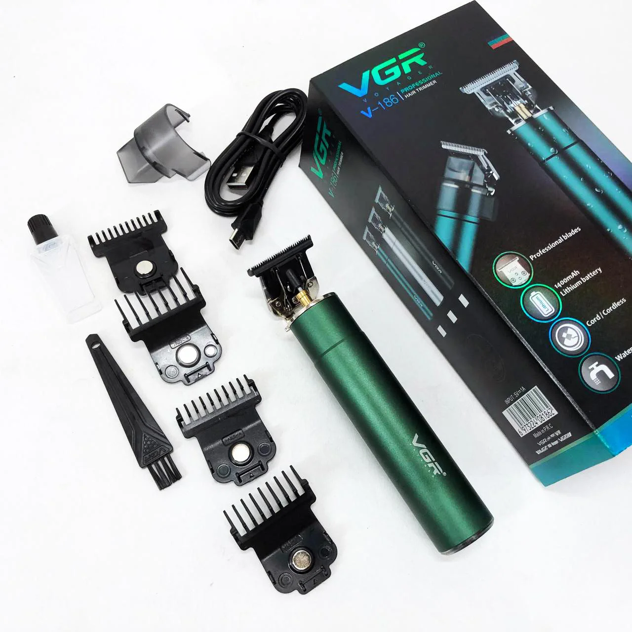 Машинка для стрижки VGR V-186 — акумуляторний тример T-ніж, 180 хв роботи - Зображення 2