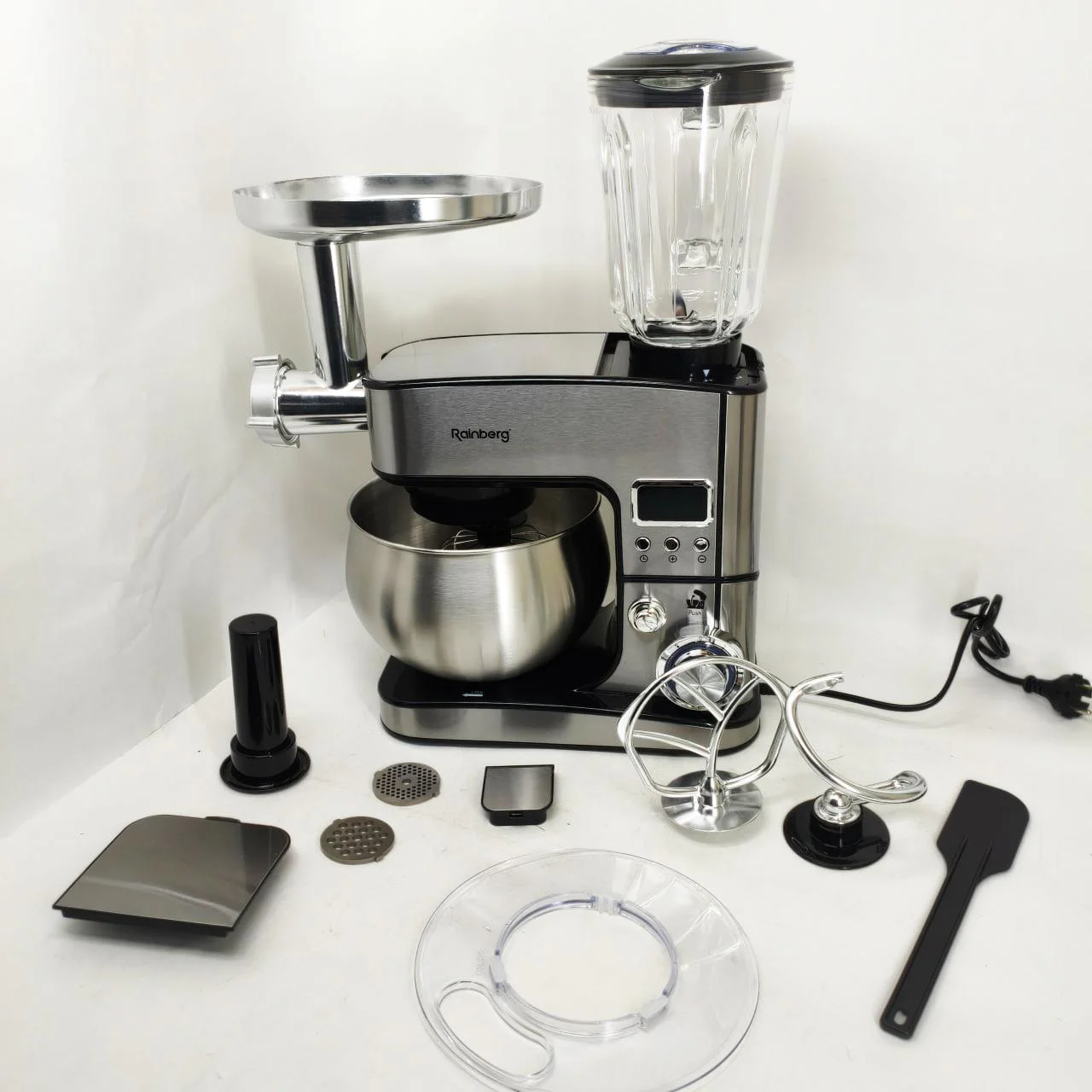 Універсальний кухонний комбайн Rainberg RB-8087 — потужний 4200Вт міксер з тестомесом і блендером - Зображення 7