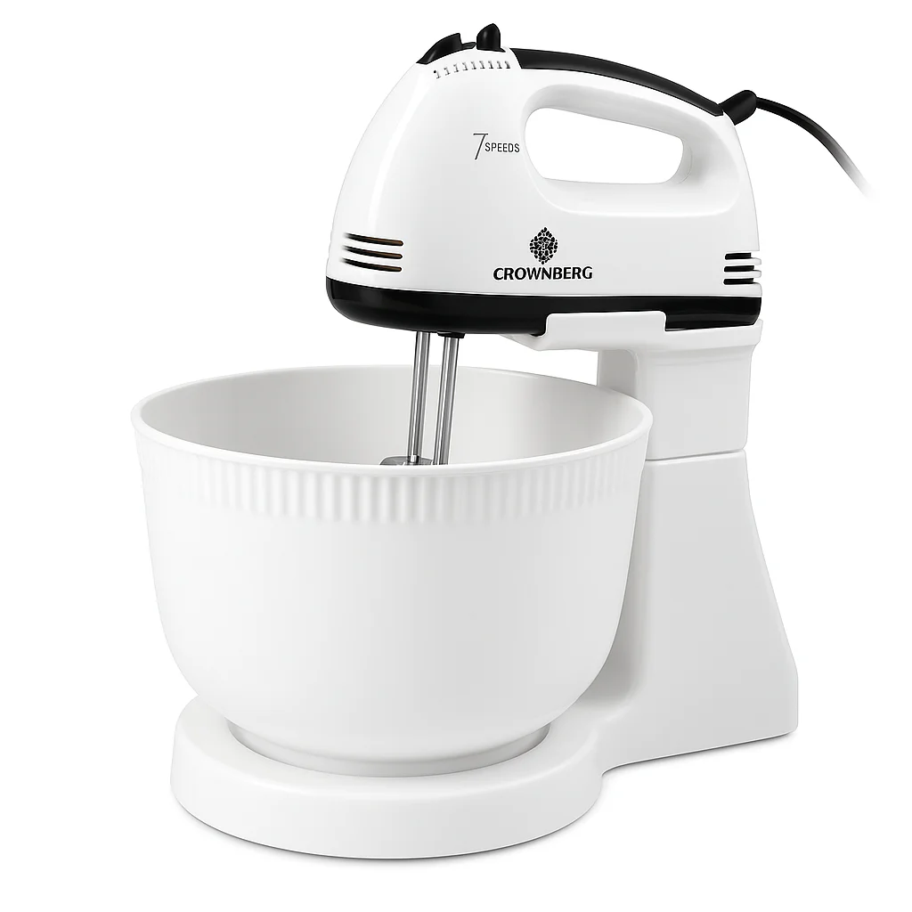 Миксер Crownberg CB-7320 ручний з підставкою та чашею 2л 300 Вт на 7 швидкостей - Зображення 22