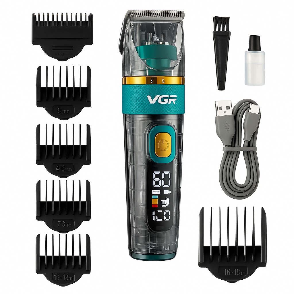 Машинка для стрижки волос VGR V-695 з LED дисплеєм та IPX7 влагозахистом - Зображення 28