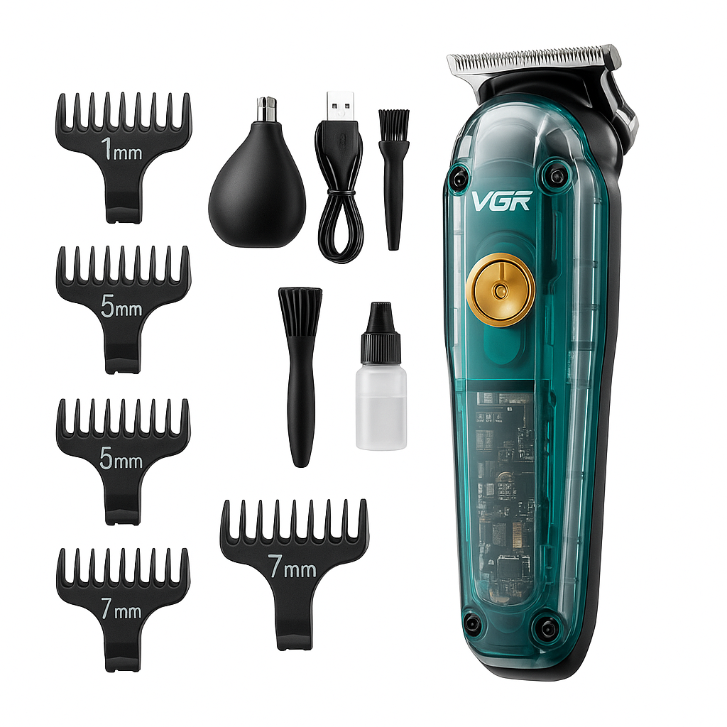 Аккумуляторна машинка для стрижки волос VGR V-949 — Професійна окантовочна машинка для бороди - Зображення 25