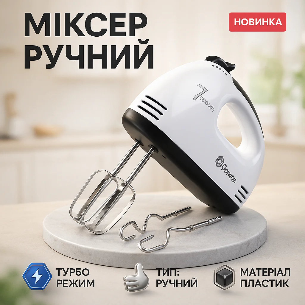 Миксер ручной RAF R6633B 260Вт White — компактний та ефективний інструмент для приготування страв - Зображення 17