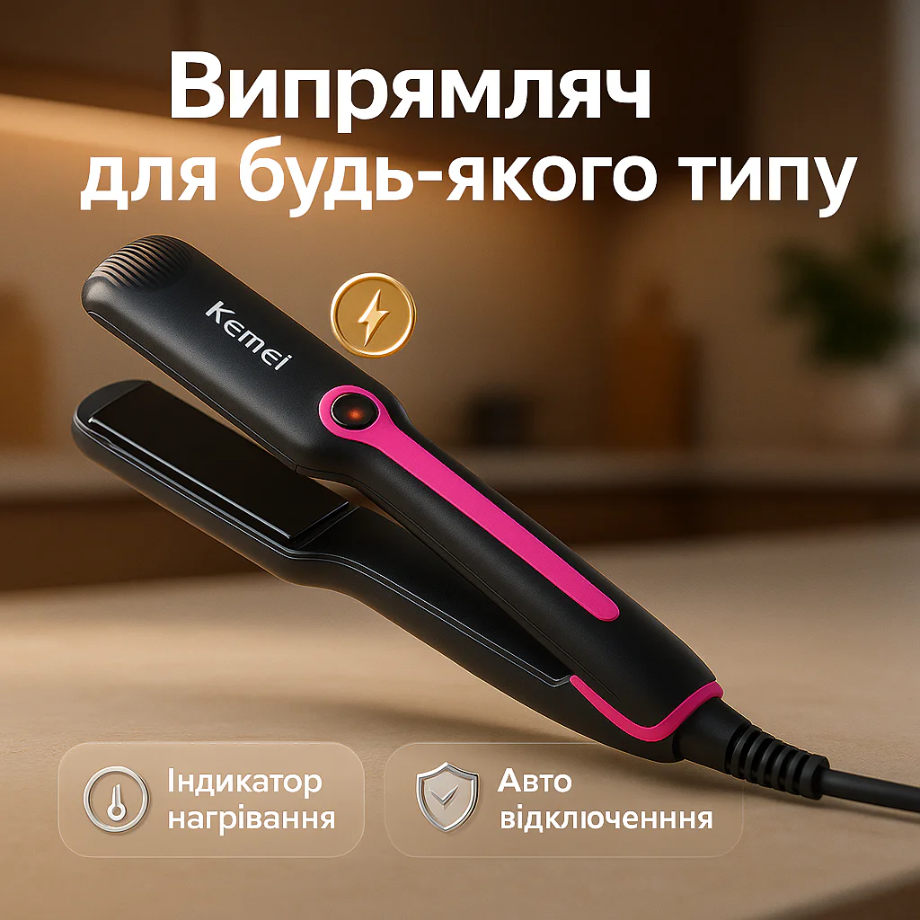 Щипці KEMEI KM-2116 для волос гофре 45Вт з керамічним покриттям - Зображення 5