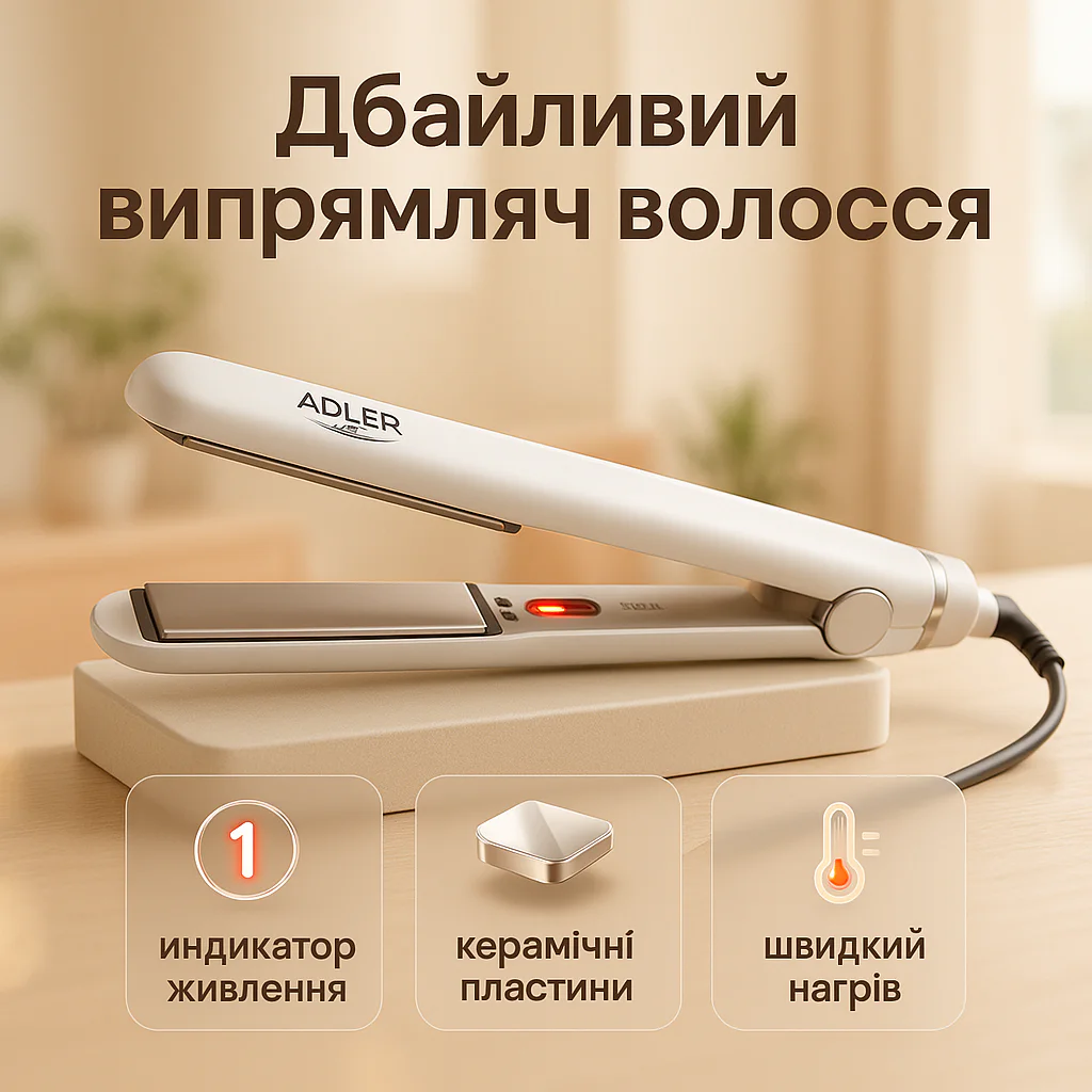 ADLER AD-2317 Випрямляч для волосся з керамічними пластинами і швидким нагрівом - Зображення 10
