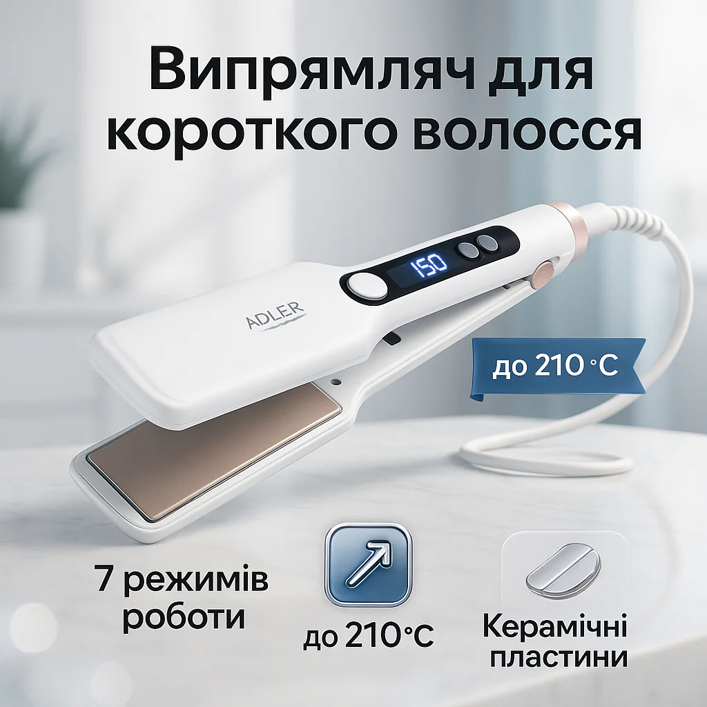 Adler AD 2325 | Випрямлювач з широкими керамічними пластинами та регулюванням температури - Зображення 13